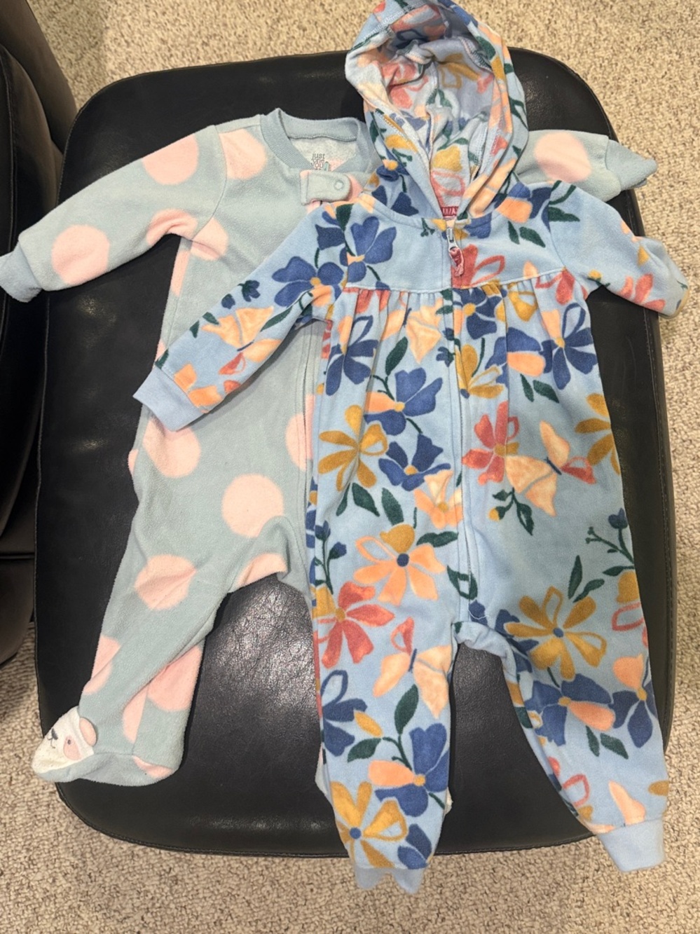 Carter’s 9m Baby Girls' Light Fleece Zipups 1 piece - bundle of 2